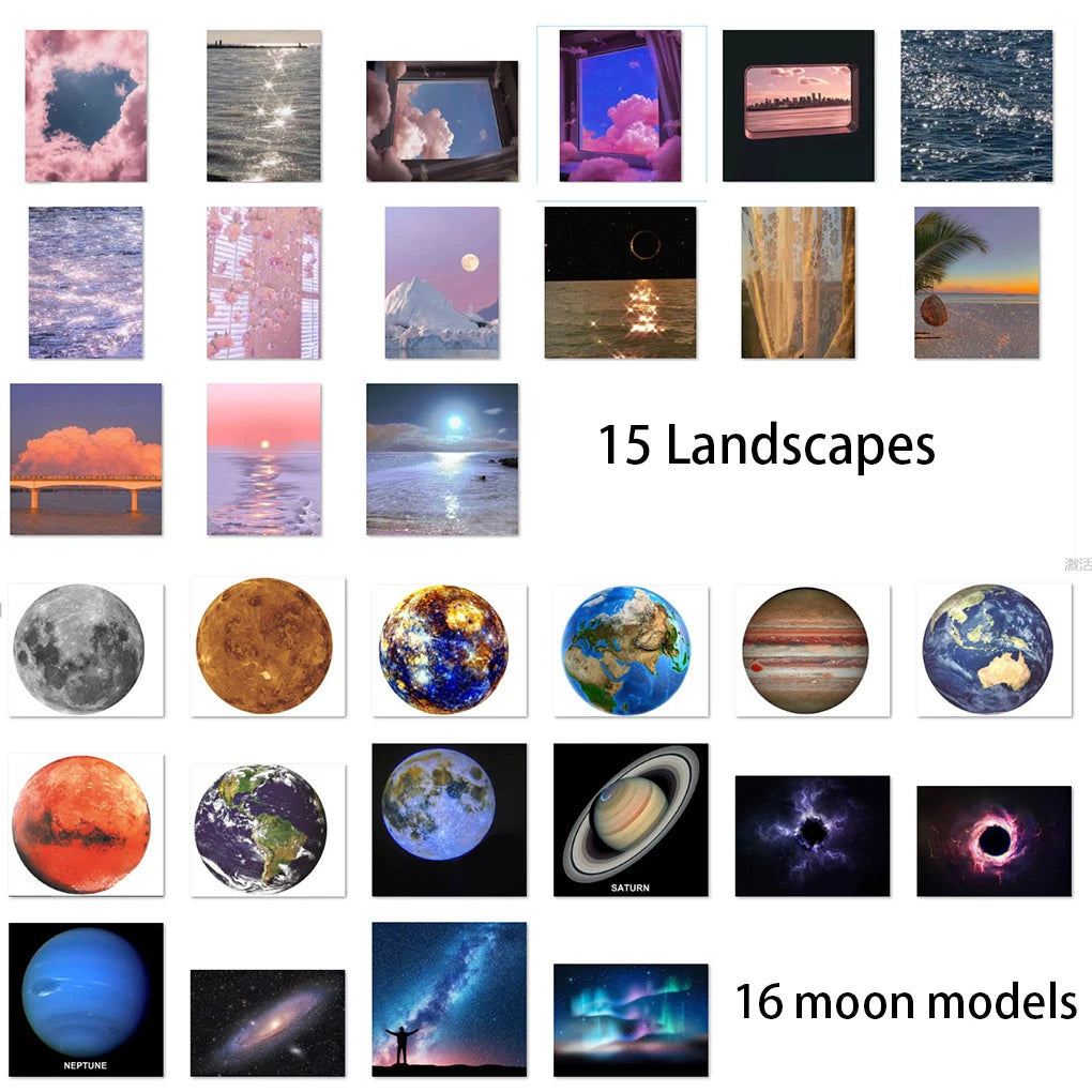 Lampe zur Projektion von Planeten mit Bildern von Erde, Sonne und Galaxie - Neuheit für Atmosphäre, Partys, Fotoshootings und Dekoration