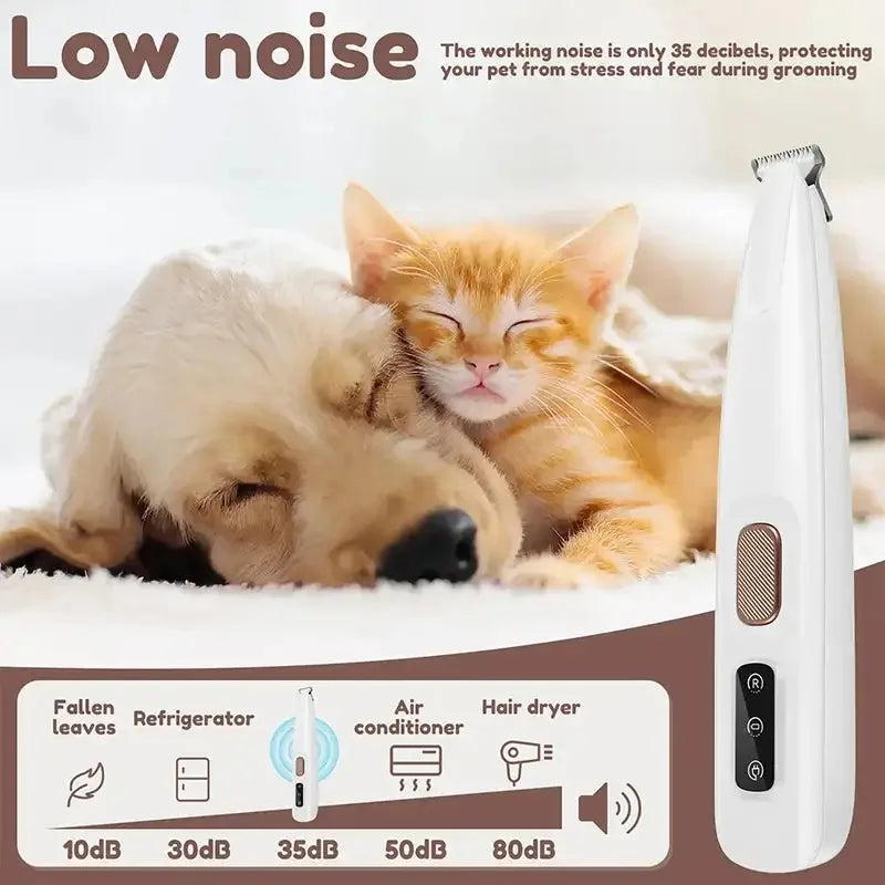 Premium Pfoten- & Felltrimmer für Hunde – LED-Beleuchtung, Wasserdicht, Breite 18 mm Klinge & Smart-Display für professionelles Grooming