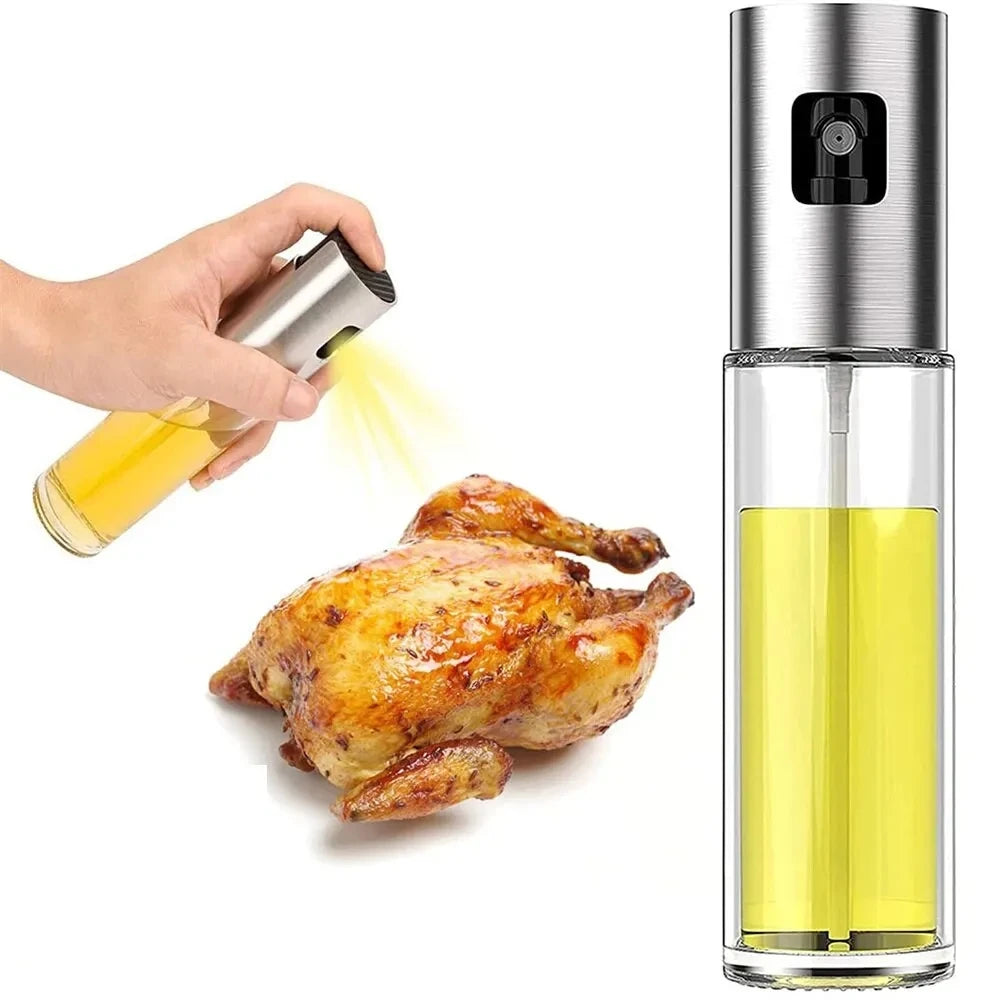 100 ml Glassprühflasche für Olivenöl - Praktischer Sprüher für Küche und Grill - Fördert fettarme Zubereitung und präzises Sprühen, Einfaches Sprühen von Öl