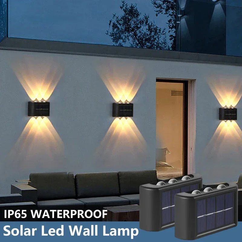 Solar Wandlampe, Außen Wasserdicht, Solarbetriebenes Licht für Garten Hof Dekoration, Umweltfreundliche Beleuchtung