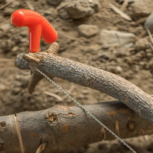 Kompakte Edelstahl-Drahtsäge mit Fingergriffen – Perfekt für Outdoor-Abenteuer und Überlebenstraining