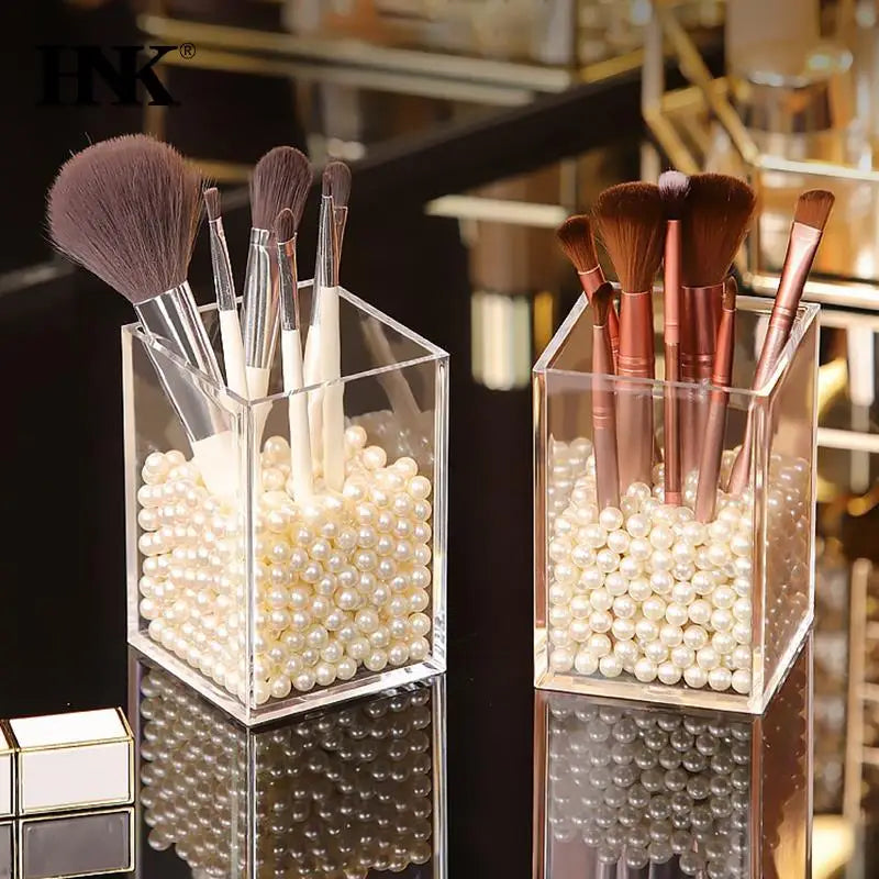 Make-up-Pinsel-Organizer – Robuster Acryl-Kosmetikaufbewahrungsbehälter für Pinsel und Schönheitsartikel – Schreibtisch-Organizer für Kosmetik