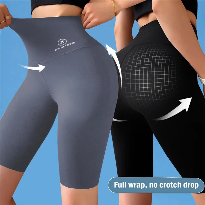 Neue Damen Sport Shorts – High-Waist Push-Up Fitness Shorts für Yoga, Radfahren, Jogging und Gym, Elastische Leggings für Optimalen Komfort
