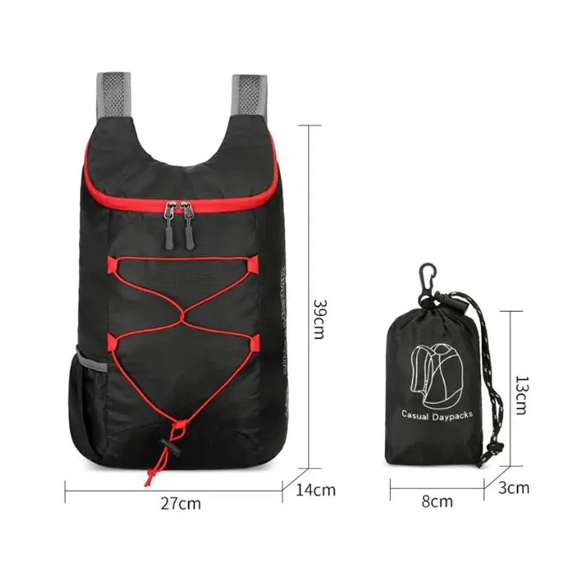 Leichter und wasserdichter Outdoor-Falt-Rucksack – Multifunktionale Nylon-Tasche mit hoher Dichte, perfekt für Sport, Camping, Wandern und Reisen