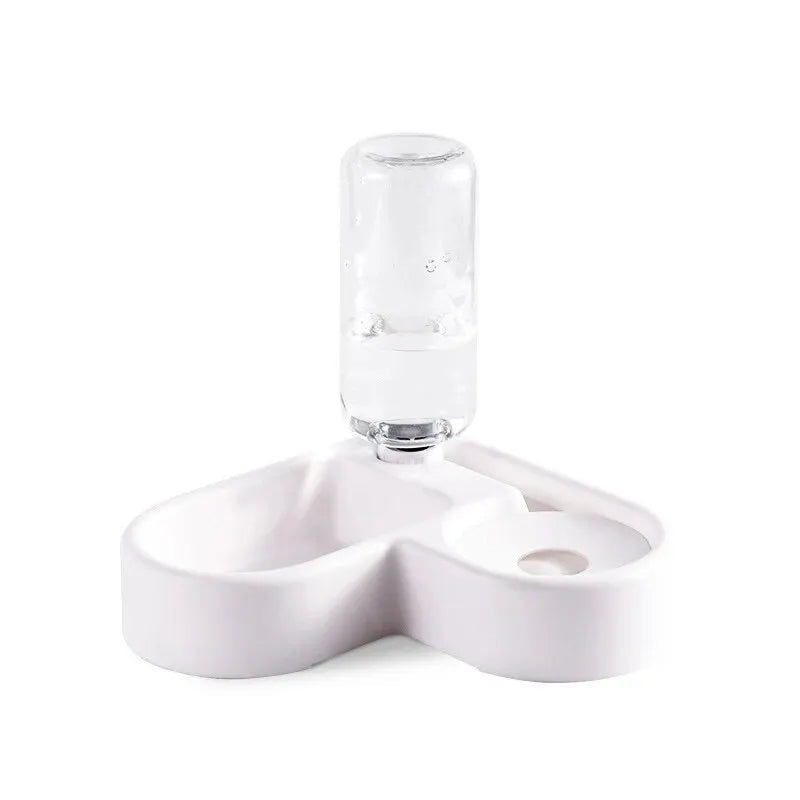 2-in-1 Futter- und Wassernapf für Haustiere – Doppelnapf-Set mit automatischer Wasserspenderfunktion, geeignet für Katzen und kleine Hunde, Platzsparender Napf