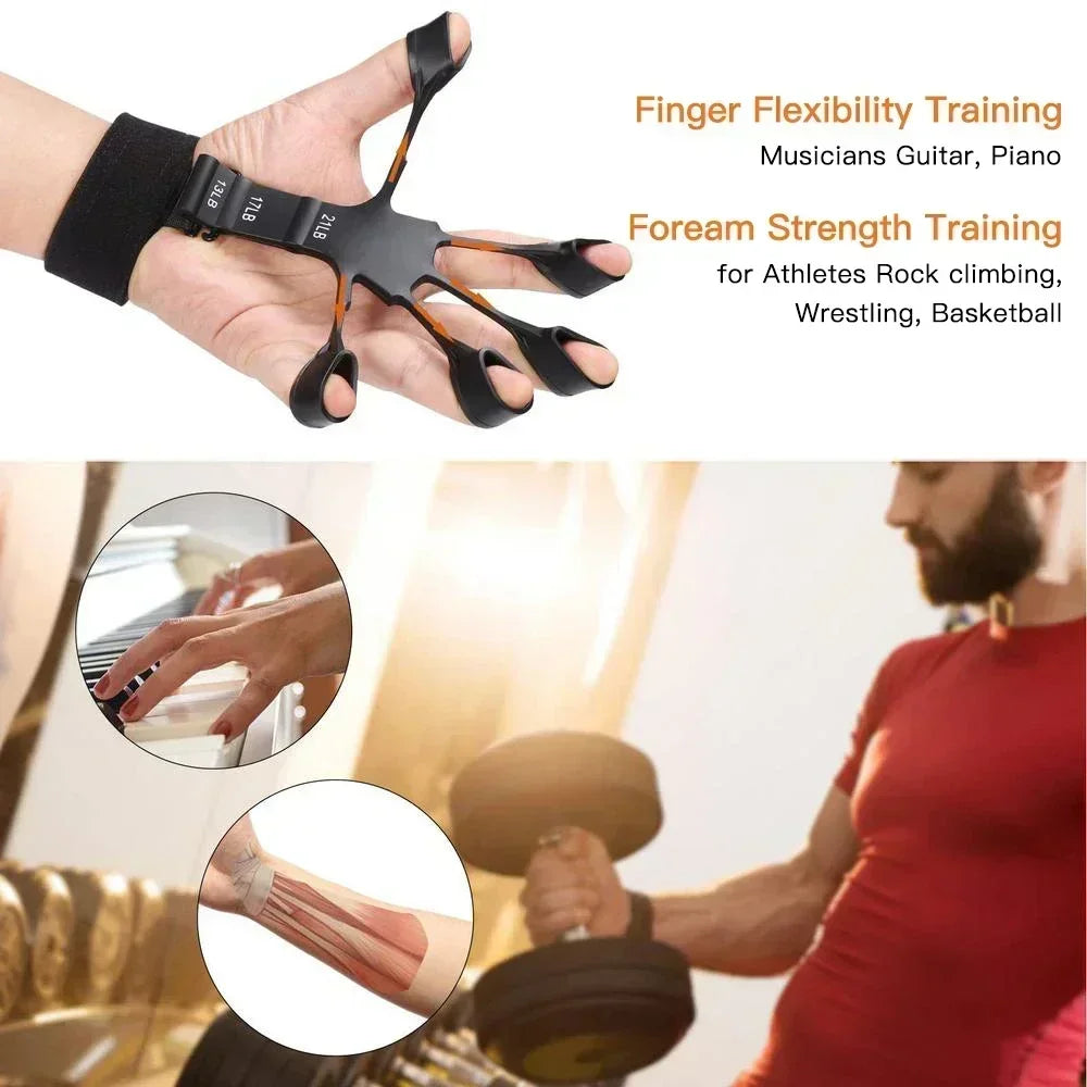 Handtrainer mit 6 Widerstandsstufen – Griffkraft- und Fingertrainer für Fitness, Gitarre und Rehabilitation
