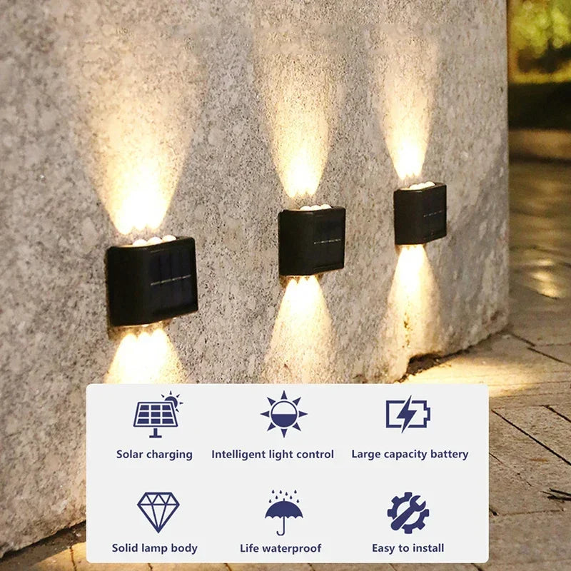Solar Wandlampe, Außen Wasserdicht, Solarbetriebenes Licht für Garten Hof Dekoration, Umweltfreundliche Beleuchtung