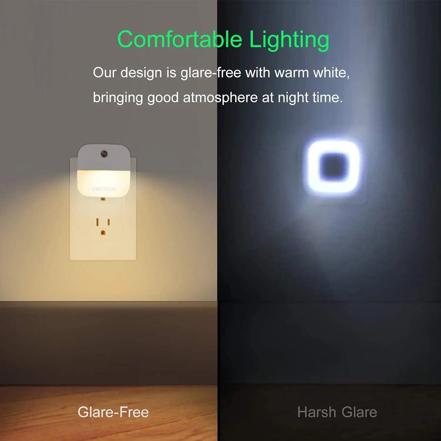 Dimmbares Dunkel-Sensor-LED-Nachtlicht - Kabellose Schrankbeleuchtung für Babybett, Nachttisch, Schlafzimmer und Korridor