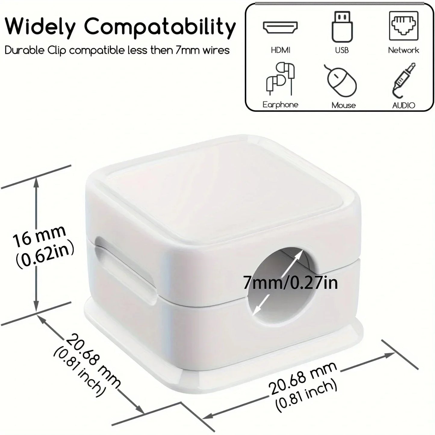 1-24er Set Magnetische bunte Kabelclips – Verstellbarer Kabelhalter und Organizer für Schreibtisch und Büro – Ideal zur Kabelverwaltung