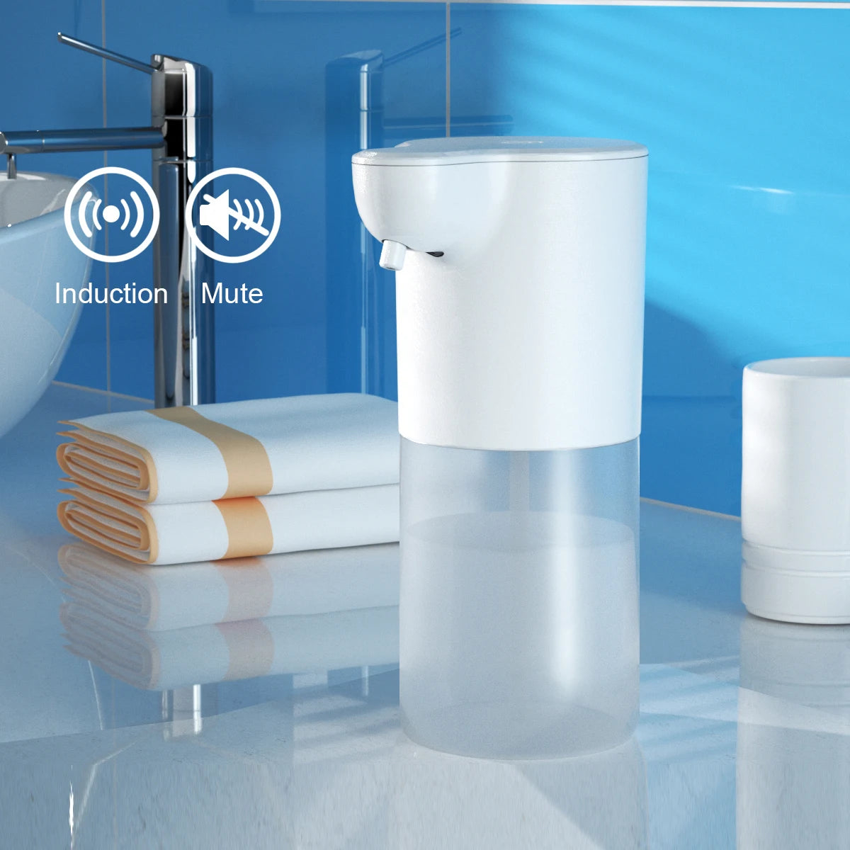 Smart Schaumseifenspender - Automatische Induktion, USB-Aufladung, Berührungslos, für Küche und Badezimmer, Automatischer Seifenspender