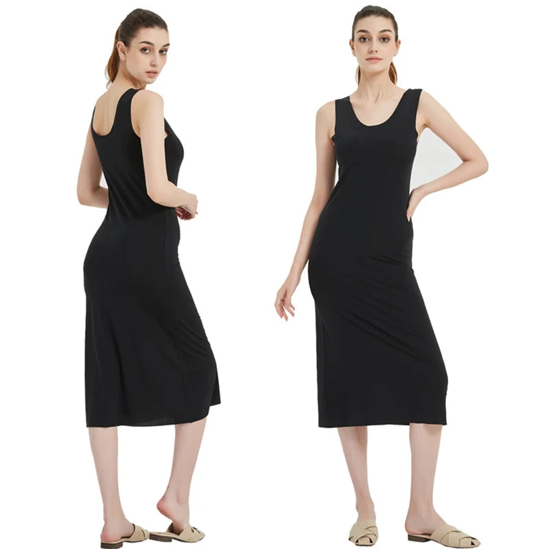 Plus Size Unterkleid für Damen – Dünnes, Nahtloses Ice-Silk Sommerkleid für zusätzliche Bequemlichkeit, Ärmellos, in Größen bis 5XL – Ideal als Petticoat oder Unterkleid