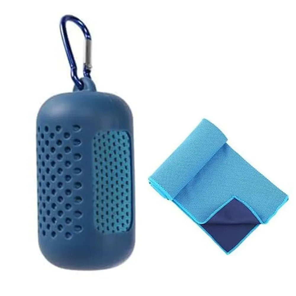 Kreisförmiges Kühltuch mit Silikonverpackung – Schnelltrocknendes Mikrofasertuch für Optimalen Komfort am Strand, Beim Sport und Fitness-Training