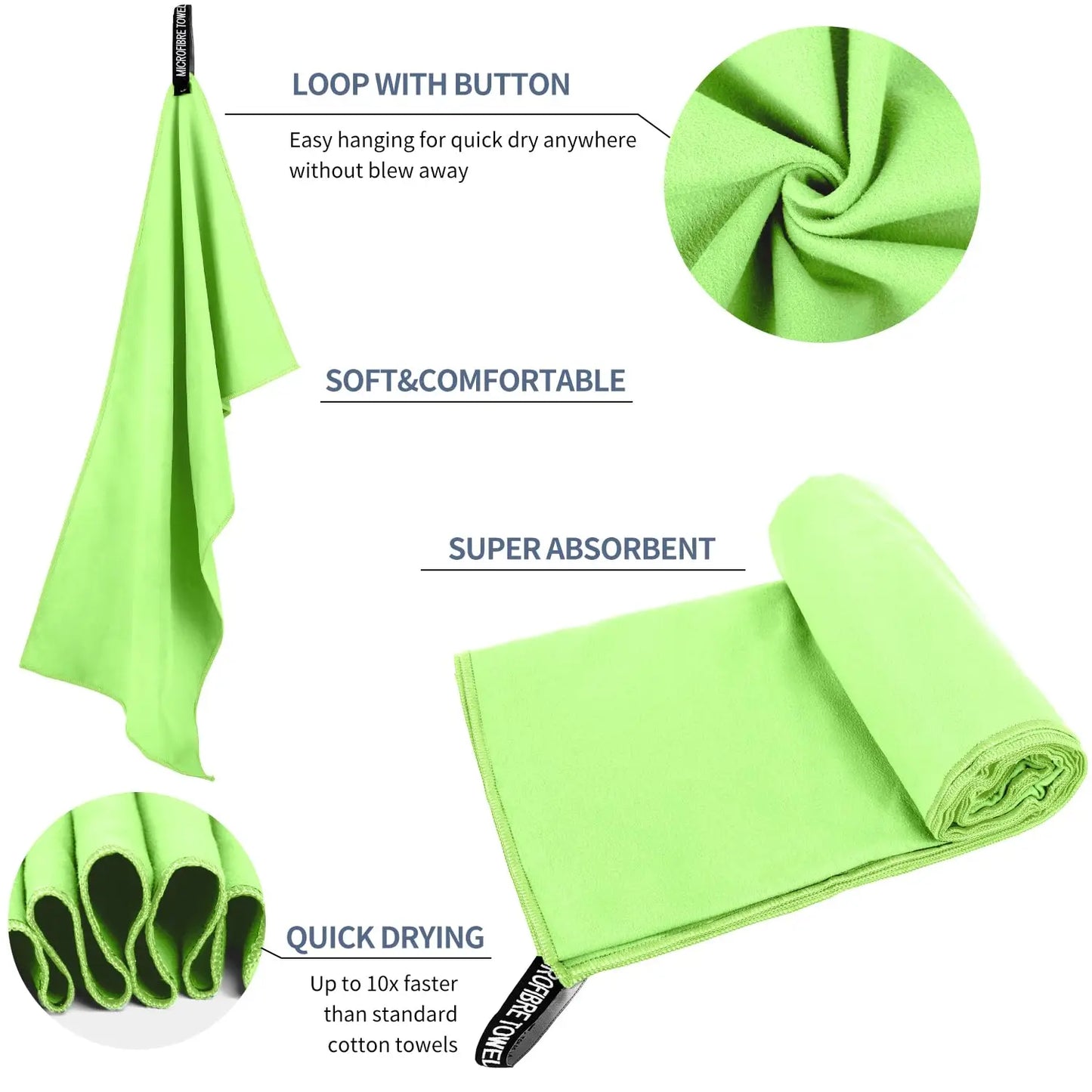 Ultraleichtes & schnelltrocknendes Mikrofaser-Sporthandtuch – Perfekt für Gym, Yoga, Schwimmen & Outdoor