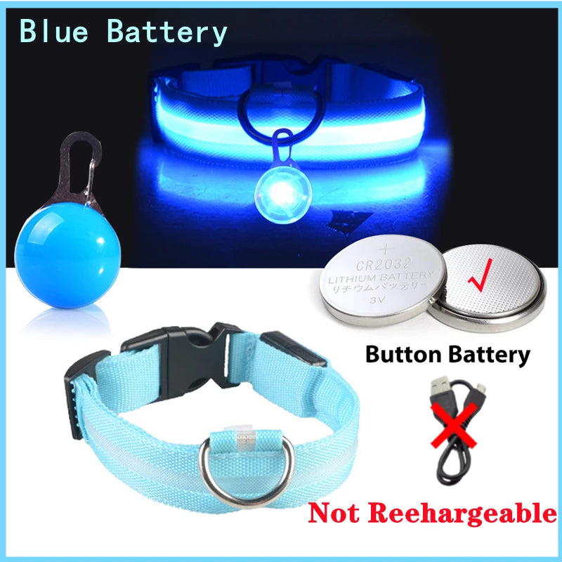 USB-Aufladbares Leucht-Halsband für Hunde & Katzen – Helles LED-Nacht-Sicherheitslicht mit abnehmbarem Anhänger