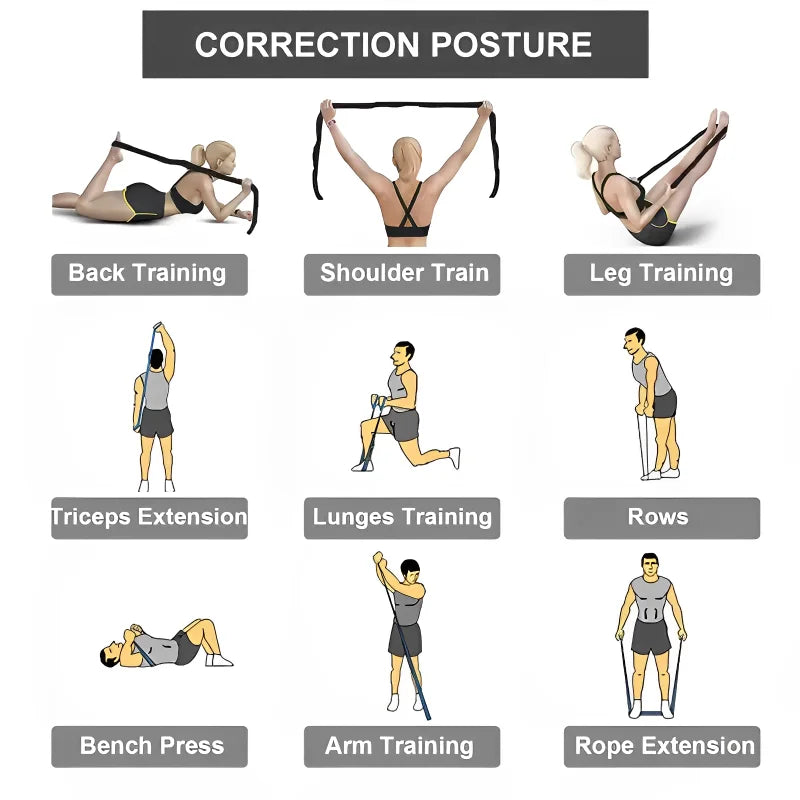 Yoga Stretching Band – Unterstützendes Dehnungsband für Pilates, Tanz, Latin-Training & Fitness, Elastisches Widerstandsband