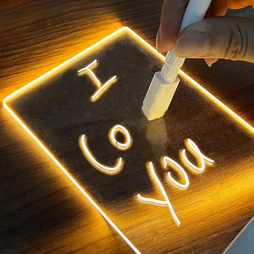 LED Notizboard Nachtlicht – USB-Message Board mit Stift, perfekte Dekoration und Geschenkidee