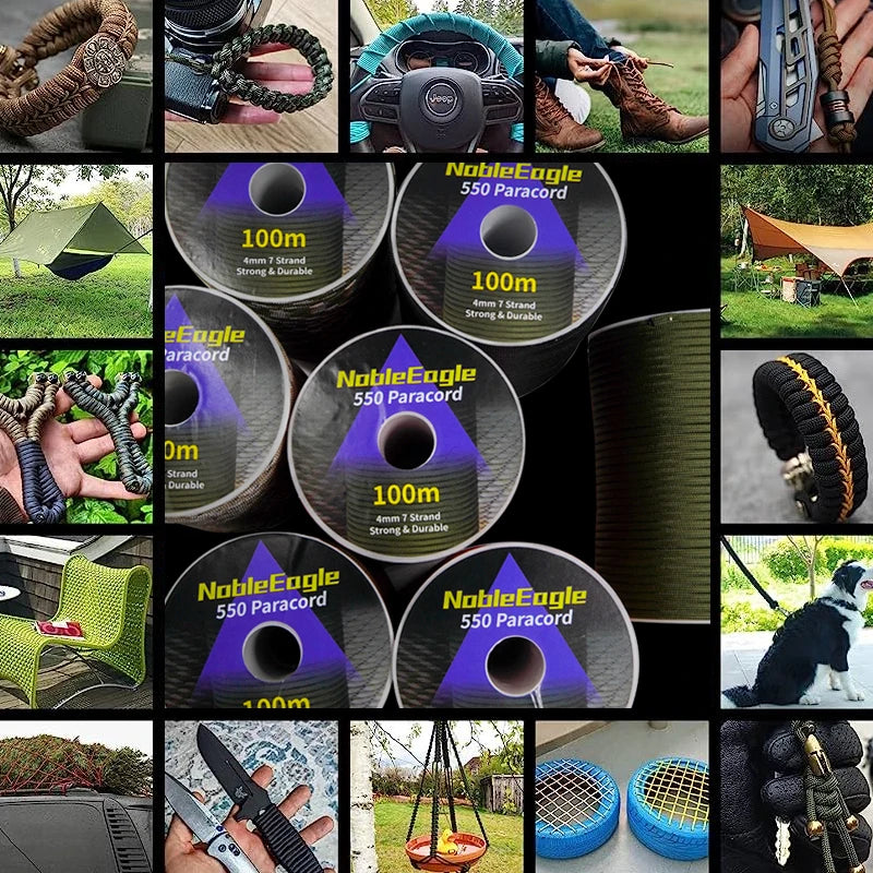 Militär 550 Paracord Seil 100M 50M 7 Strang 4mm Fallschirmschnur für Outdoor Camping Survival Ausrüstung DIY Armband Zeltleine
