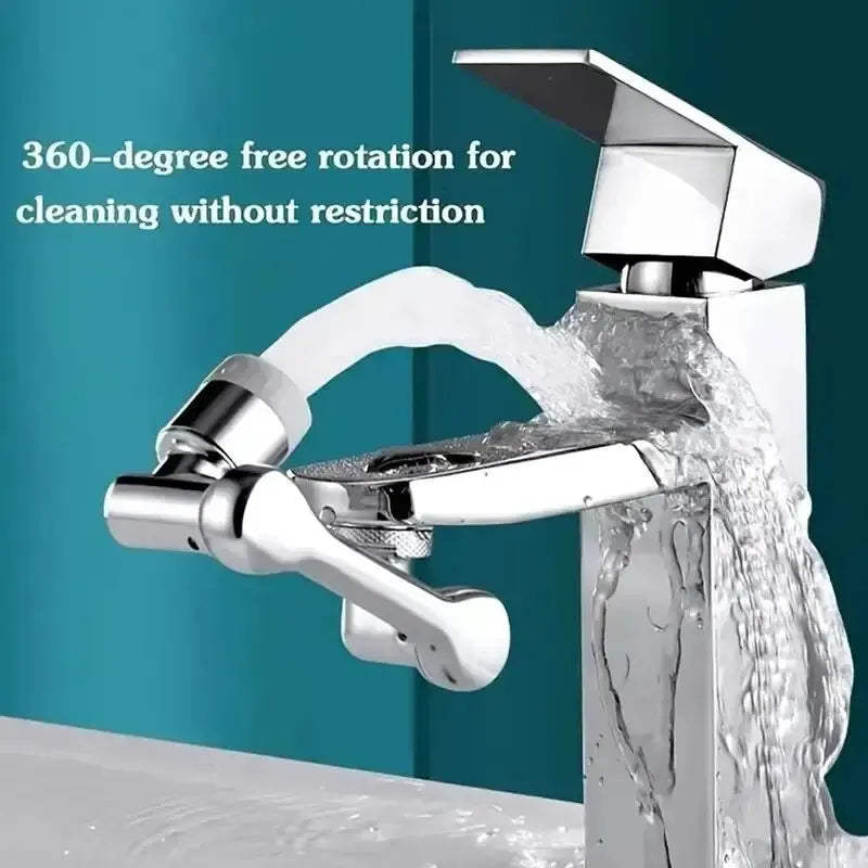 2er-Set Wasserhahnverlängerer – ABS-Roboterarm, 1080° drehbare Universalverlängerung für Waschbecken – Ein-Modus Schwenkbarer Wasserhahnaufsatz für Bad und Küche