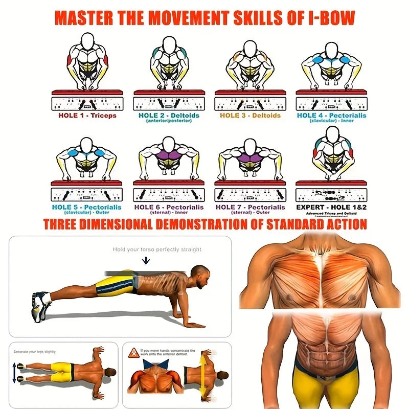 Push-up Board Set – Kompaktes und faltbares Fitnessgerät für ein intensives Ganzkörpertraining: Brust, Bauch, Arme und Rücken