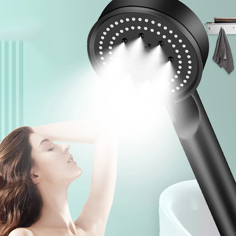 5-in-1 Druckverstärkender Duschkopf – Multifunktionale Handbrause mit einstellbarem Wasserfluss und Massagedüse für luxuriöses Duschen