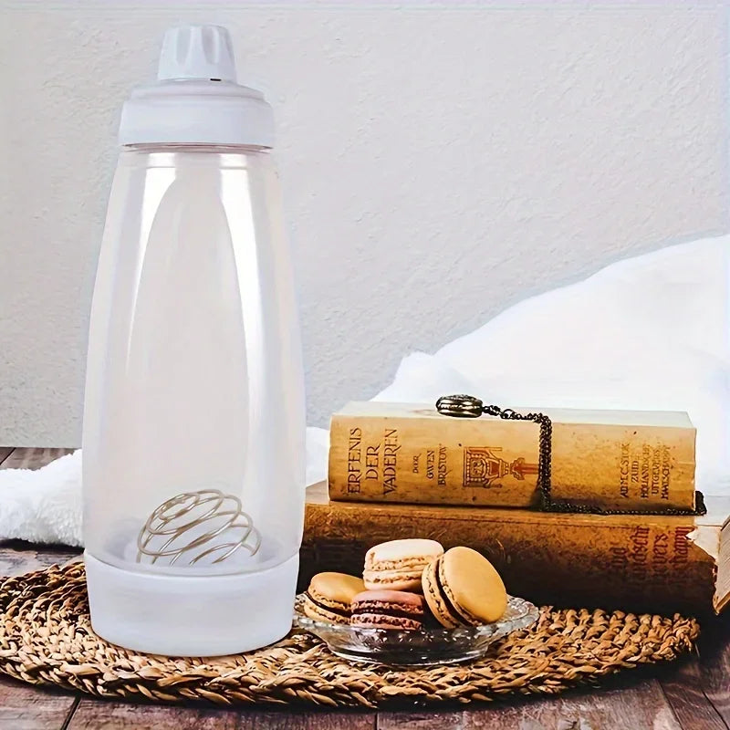 Professionelle Teigmischflasche mit Blender-Ball und Schneebesen – Ideal für die Zubereitung von Pancakes, Cupcakes, Muffins, Crêpes und andere Backwaren