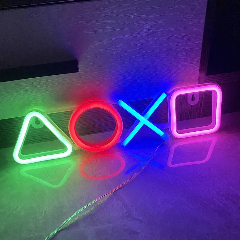 Neonlicht-Wanddekoration für Schlafzimmer - LED-Leuchtreklame mit USB-Schalter, ideal für Gamer Zimmer und Wohnzimmer, Gamer Neonschild