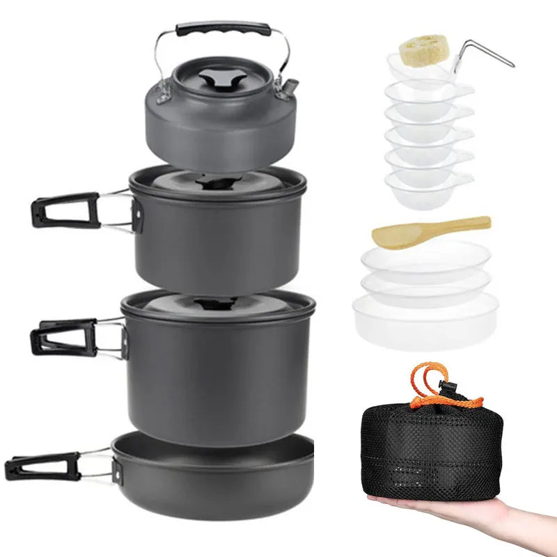 Leichtes Camping-Kochgeschirr-Set für 1-5 Personen