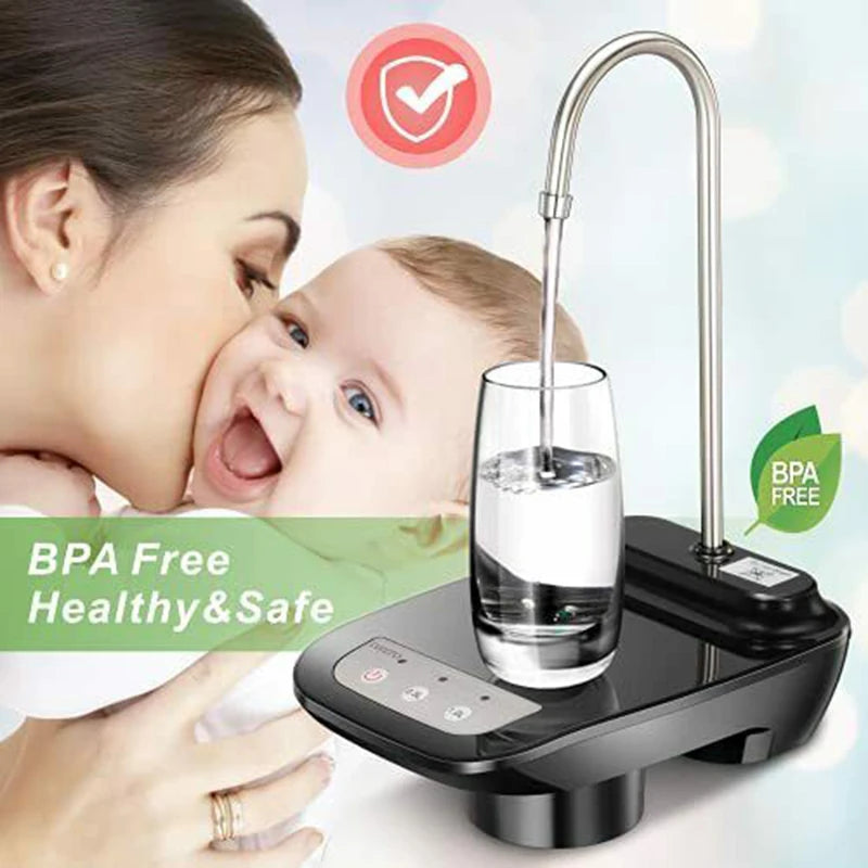 Automatischer Wasserflaschen-Dispenser – Wiederaufladbare Elektrische Wasserpumpe für Gallonenflaschen, Praktischer Wasserpumpen-Dispenser mit Ständer für Zuhause und Büro