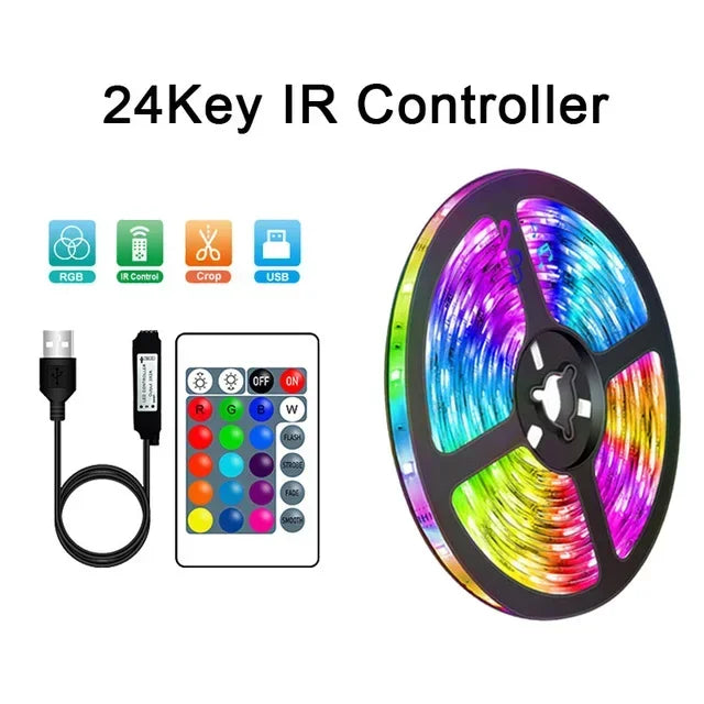 LED Lichtband USB – RGB 5050, Steuerbar per App, Flexibel & farbwechselnd, Ideal für Zimmerdeko & TV-Backlight