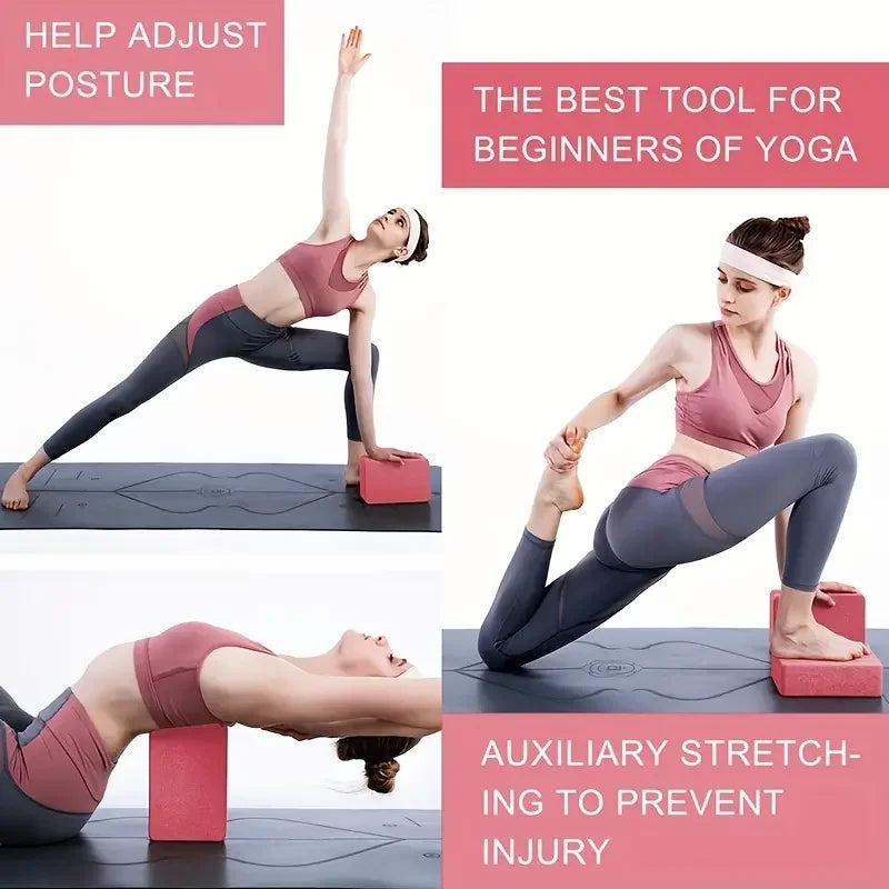 Yoga Blöcke aus Schaumstoff – Pilates Trainingswürfel für Dehnung, Fitness, Körperformung & Unterstützung bei Übungen