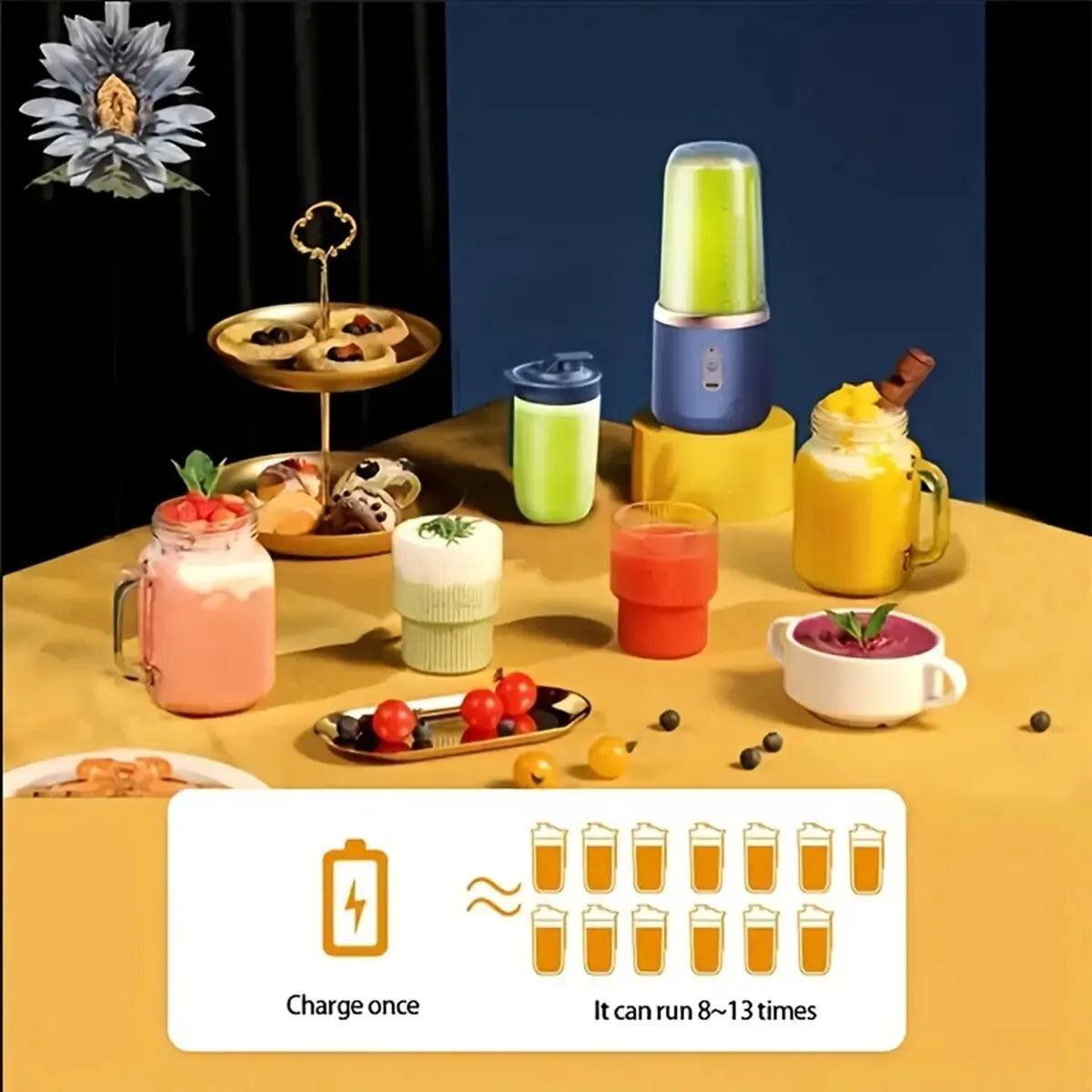 2-in-1 USB-Fruchtmixer und Doppeltassen-Entsafter – Tragbarer Elektrischer Mixer für Obst, Milchshakes und Säfte