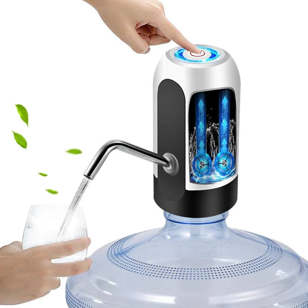 USB-Aufladbare Tragbare Wasserpumpe – Elektrischer Dispenser für 5-Gallonen-Flaschen mit Verlängerungsschlauch, Ideal für Fass-Wasser und Vielseitige Anwendung zu Hause oder im Büro