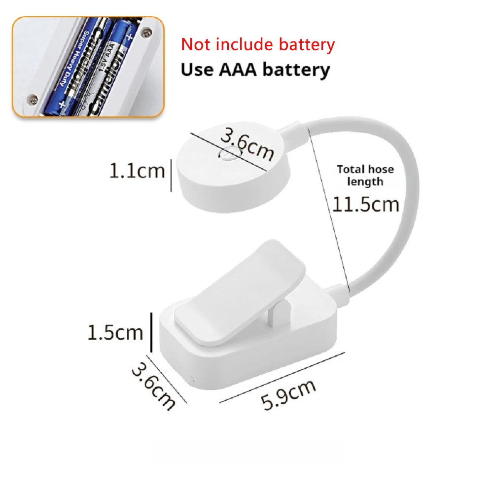 Kompakte LED Leseleuchte mit 360° Clip – Augenschutz, Tragbar für Reisen und Schlafzimmer, Ideal als Nachtlicht und Schreibtischlampe
