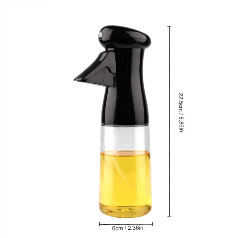 Premium Schwarze Transparente Küchenölflasche - 1 Stück, Sprühflasche für Olivenöl und Kochöl, Perfekt für Fitness und Barbecue, Einfaches Sprühen von Öl