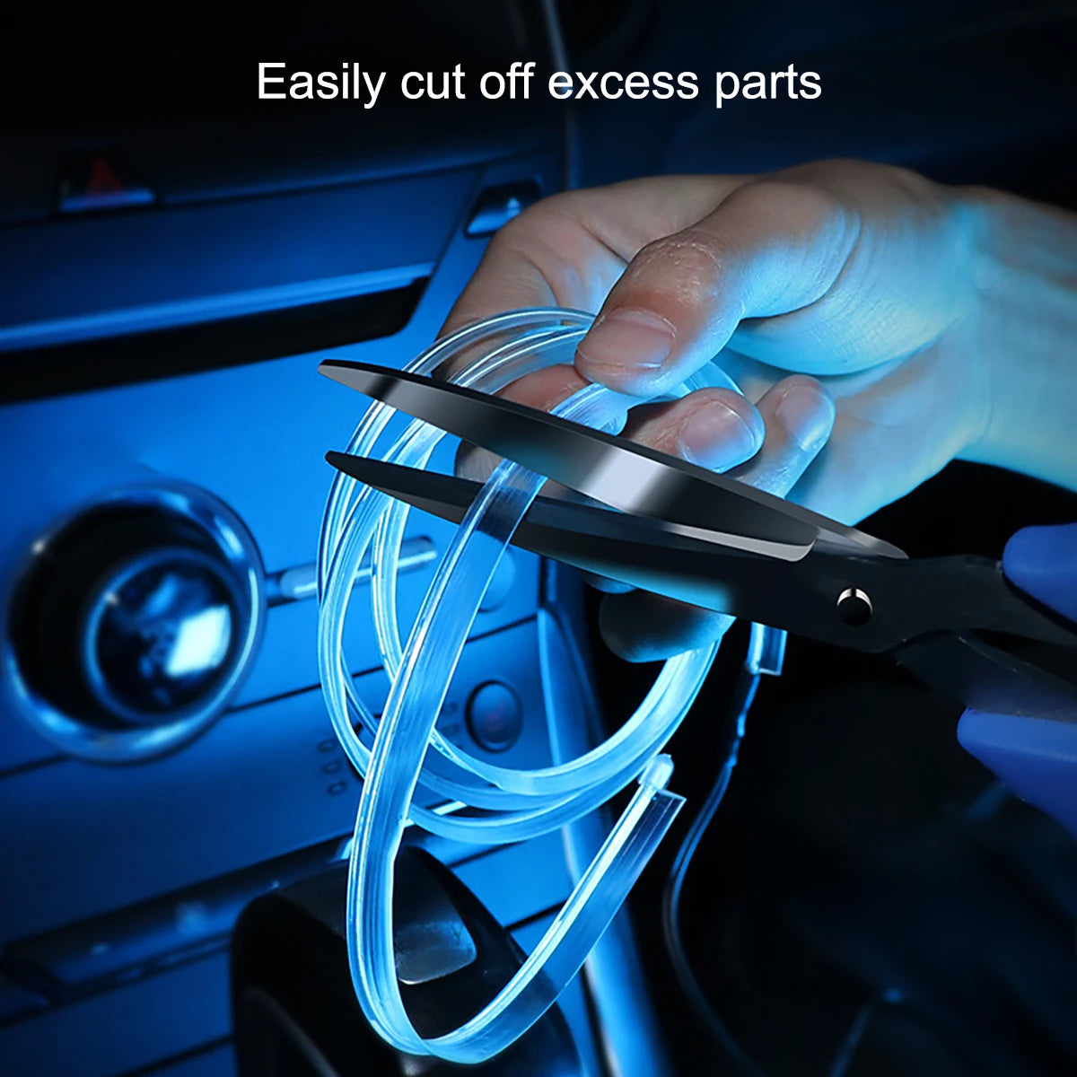 3M EL LED Kaltlicht-Ambientebeleuchtung für Auto – USB-Betrieb, DIY Dekorationsleiste für Armaturenbrett und Innenraum, Flexibles Atmosphärenlicht für Autos