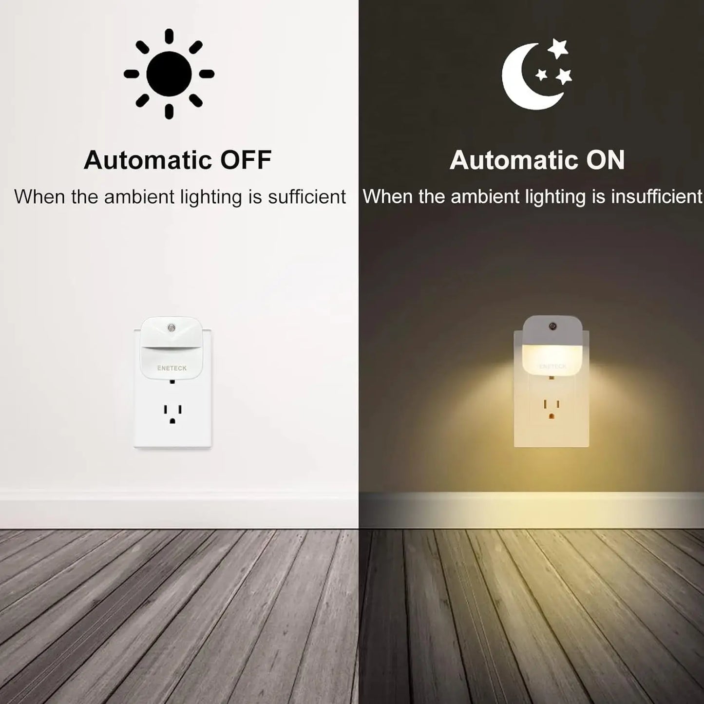 Dimmbares Dunkel-Sensor-LED-Nachtlicht - Kabellose Schrankbeleuchtung für Babybett, Nachttisch, Schlafzimmer und Korridor