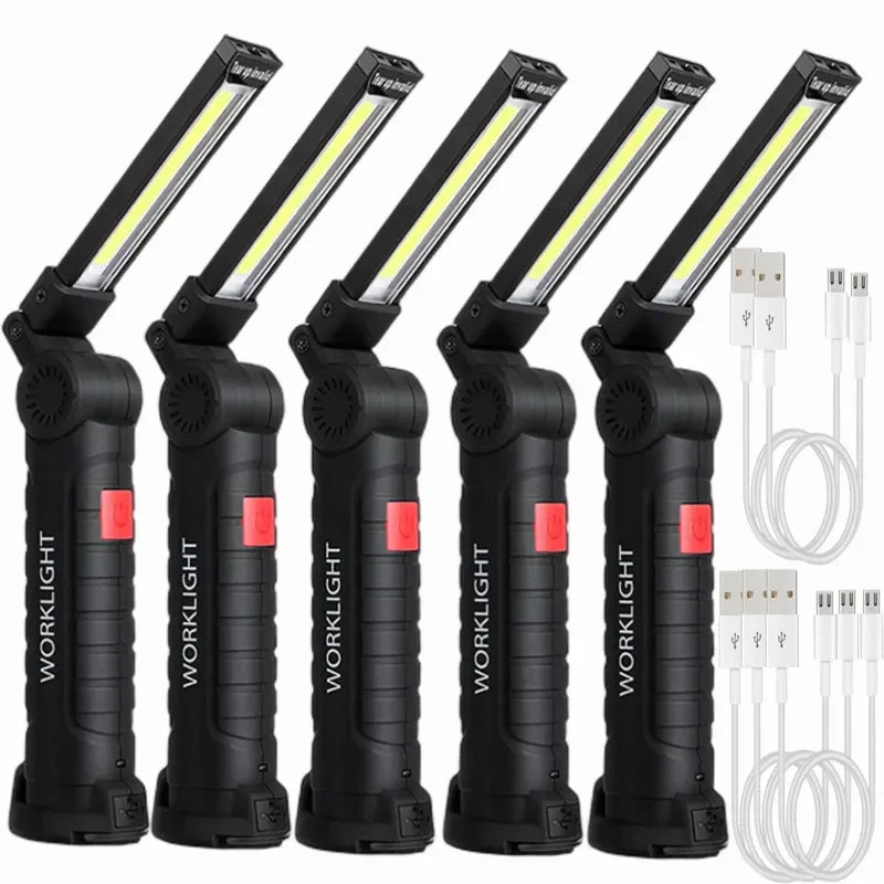 Neu: USB-wiederaufladbare COB LED Taschenlampe – Magnetische Arbeitsleuchte mit integrierter Batterie, ideal für Camping und Outdoor