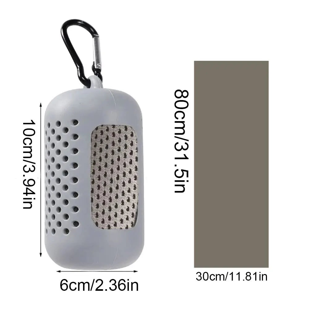 Kreisförmiges Kühltuch mit Silikonverpackung – Schnelltrocknendes Mikrofasertuch für Optimalen Komfort am Strand, Beim Sport und Fitness-Training