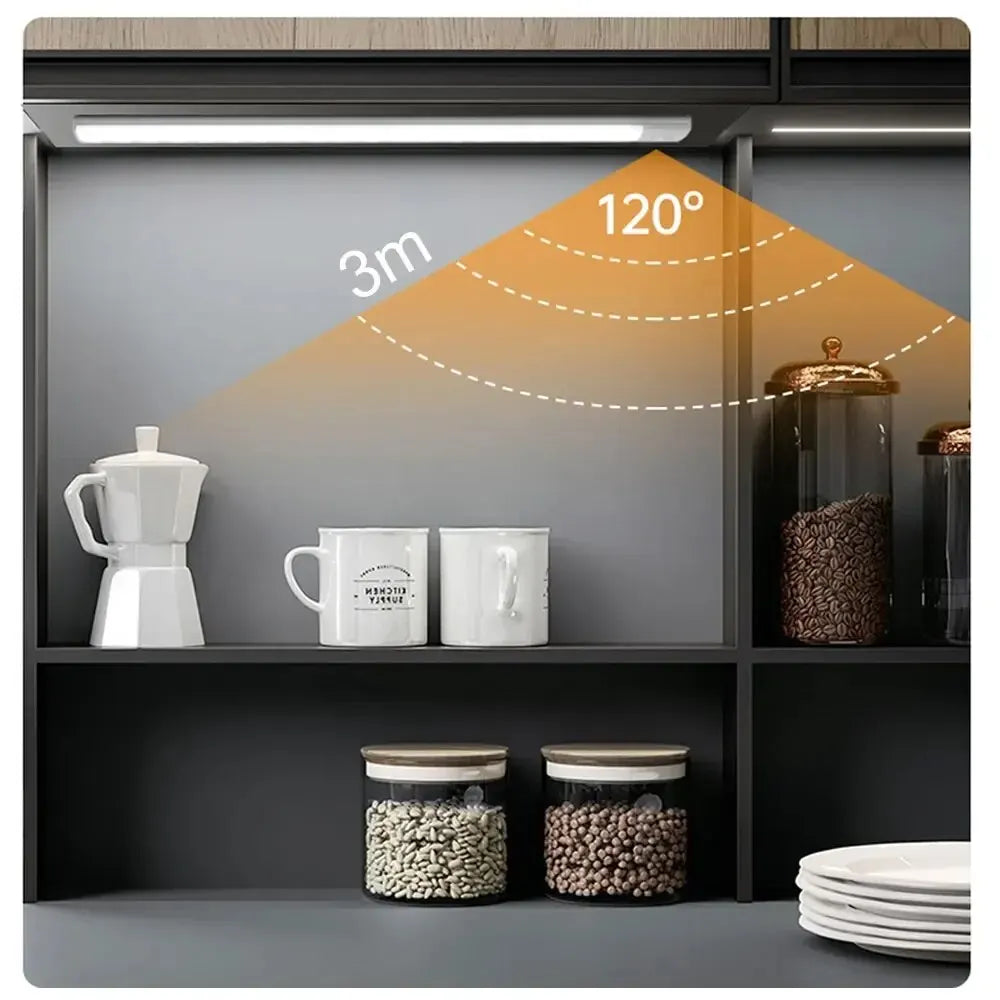 LED Schranklicht mit Bewegungsmelder – USB Type-C wiederaufladbar, Auto-On/Off, Verschiedene Längen für Küche & Kleiderschrank