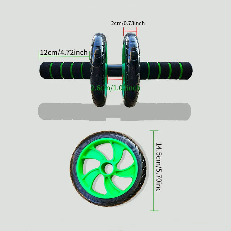 Bauchroller mit Doppelrollen – Fitnessgerät für effektives Bauchtraining, Geräuscharmer Roller für Männer und Frauen, Ideal zur Fettverbrennung