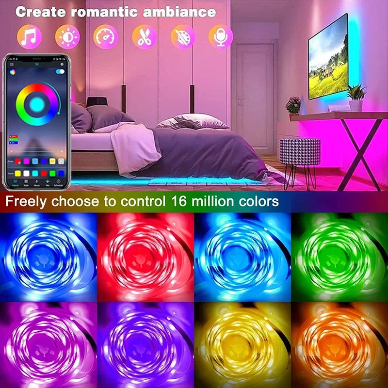 LED Lichtband USB – RGB 5050, Steuerbar per App, Flexibel & farbwechselnd, Ideal für Zimmerdeko & TV-Backlight