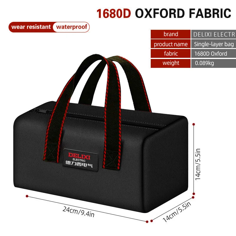 DELIXI Werkzeugtasche – Robuste Oxford-Stoff Tasche für Elektriker & Schreiner, tragbar, langlebig, perfekt für Reparatur, Heimwerker & Handwerk