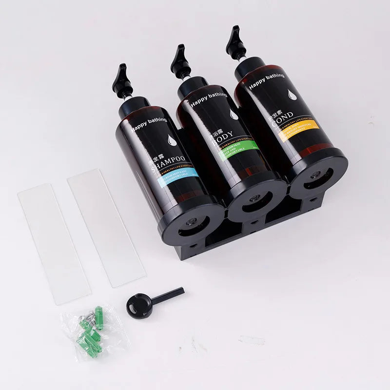Doppel-Seifenspender für Wand – Separate Spender für Shampoo und Duschgel, geeignet für Hotels und Badezimmer, einfach ohne Bohren zu montieren