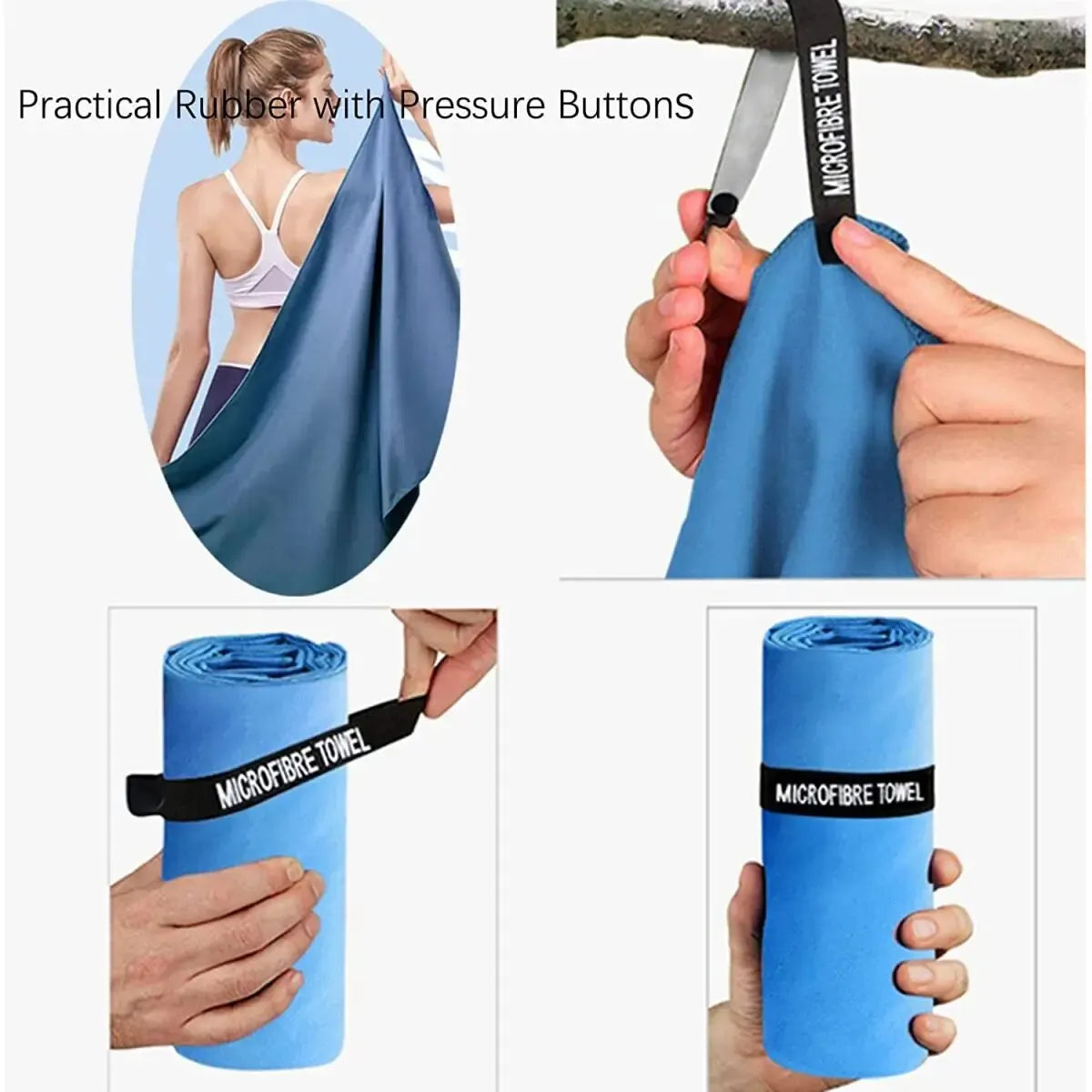 Schnell trocknendes Mikrofaser-Sporthandtuch – Leicht, saugfähig & ideal für Fitness, Camping & Reisen