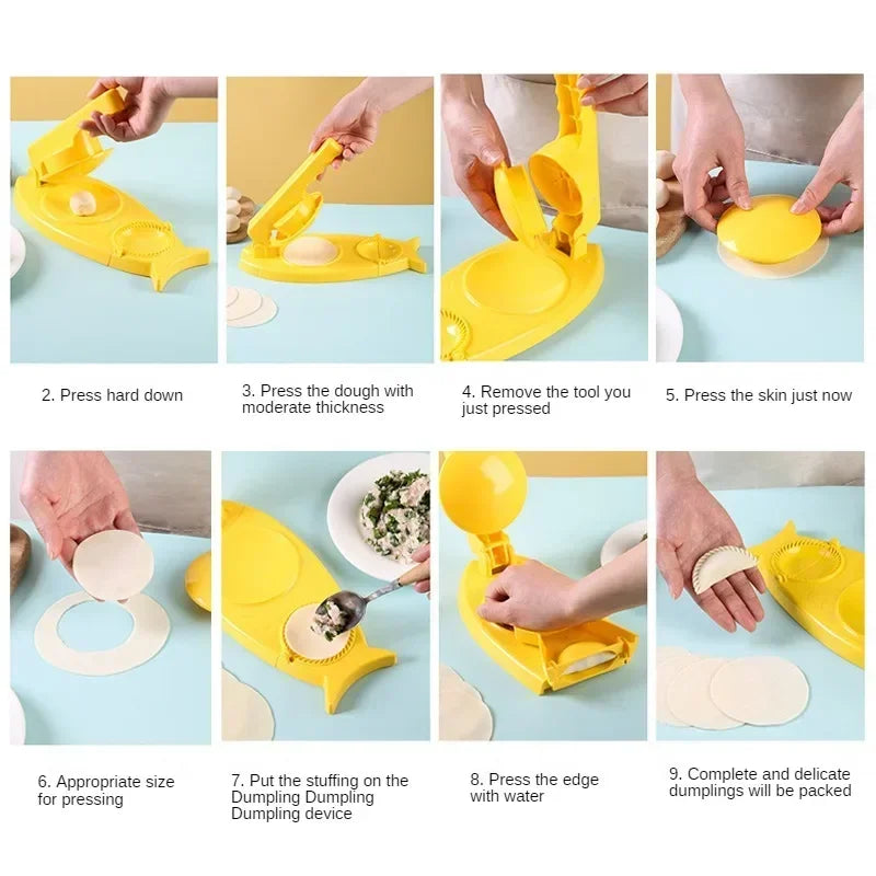 2-in-1 DIY Dumplings Maker Mold Machine - Perfekt für die einfache Herstellung von Teigtaschen zu Hause