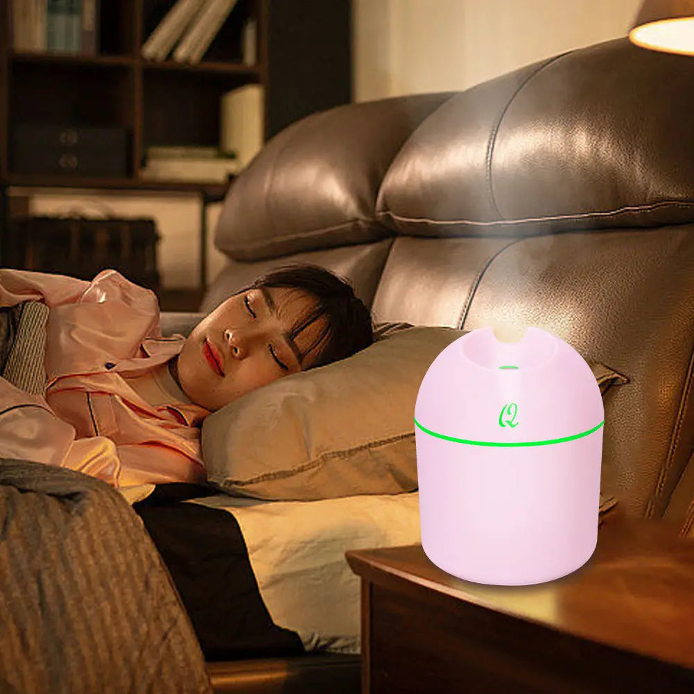 220ml Tragbarer USB-Ultraschall-Luftbefeuchter - Ätherisches Öl Diffusor, Auto Reiniger, Aroma Anion Nebelgerät mit LED-Licht