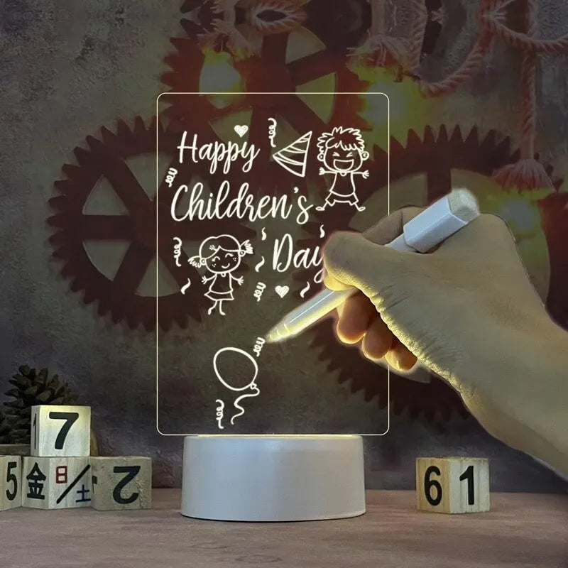 LED Notizboard Nachtlicht – USB-Message Board mit Stift, perfekte Dekoration und Geschenkidee