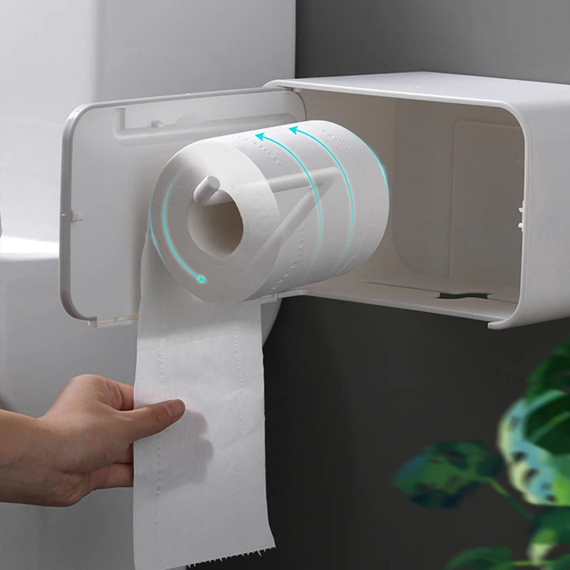 Wandmontierte Papiertuchbox - Toilettenpapierhalter Wasserdichter Tissuebox- und Rollenhalter für Badezimmer, Automatischer und moderner Toilettenpapierspender