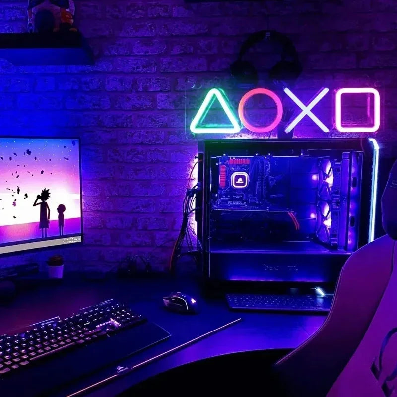 Neonlicht-Wanddekoration für Schlafzimmer - LED-Leuchtreklame mit USB-Schalter, ideal für Gamer Zimmer und Wohnzimmer, Gamer Neonschild