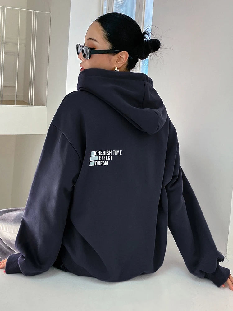 Bequemer oversize Hoodie für Damen – Trendiges Sweatshirt Traumbrief-Druck